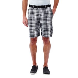 Men's Haggar Plaid Flat-Front Shorts