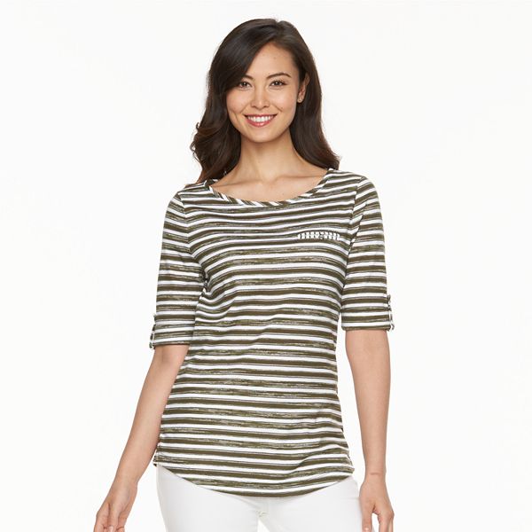 Women's Croft & Barrow® Striped Boatneck Tee