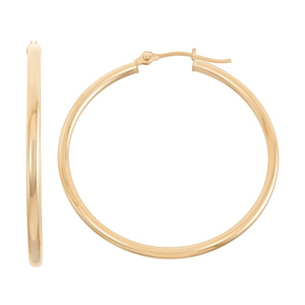 Jordan Blue 14k Gold Tube Hoop Earrings - 35 mm