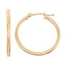 14k Gold Tube Hoop Earrings - 25 mm