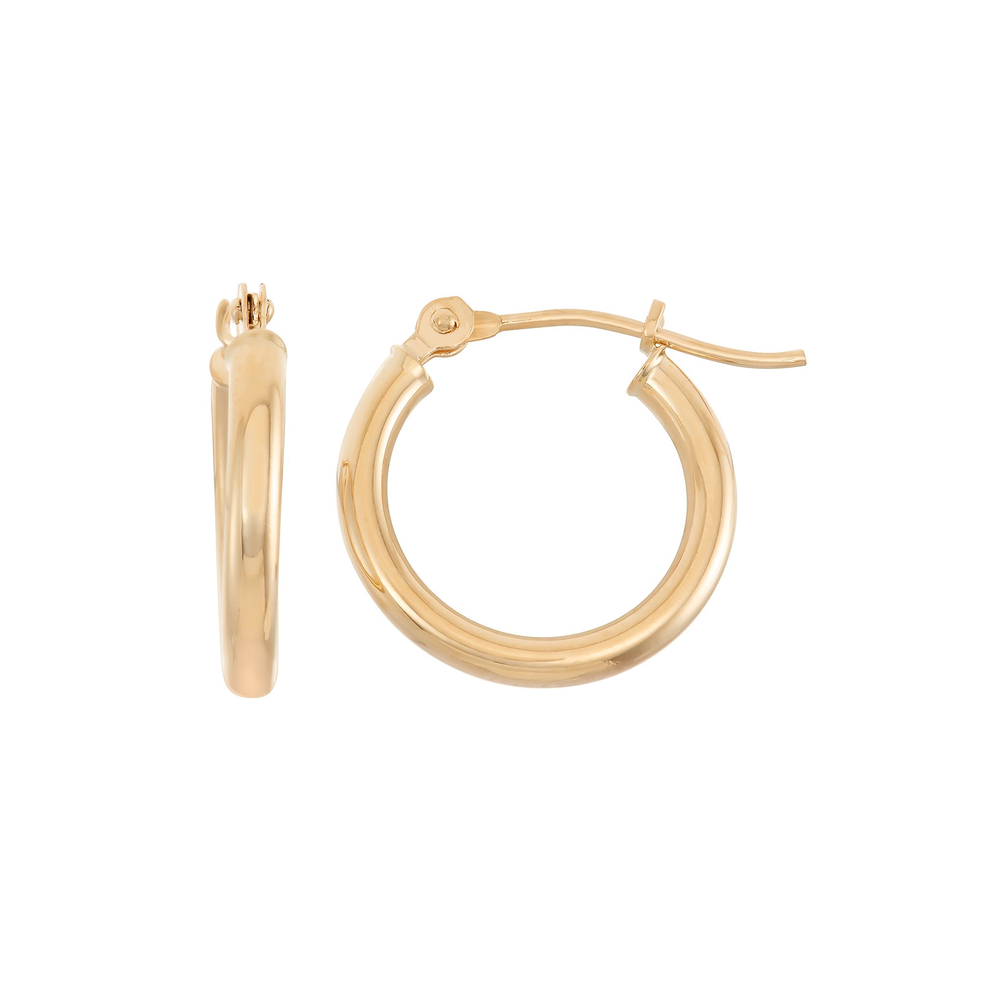 Jordan Blue 14k Gold Tube Hoop Earrings - 15 mm, Womens, Yellow