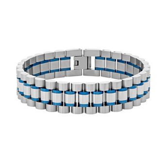 Steel Nation Men's Two Tone Stainless Steel Bracelet