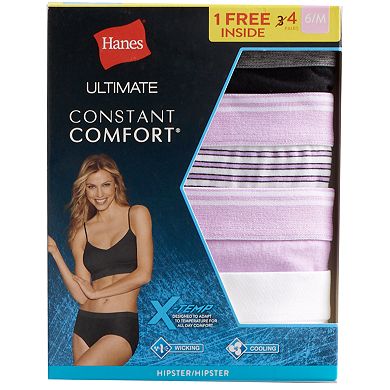 Hanes Ultimate 4-pack Constant Comfort X-Temp Hipsters 41X4B