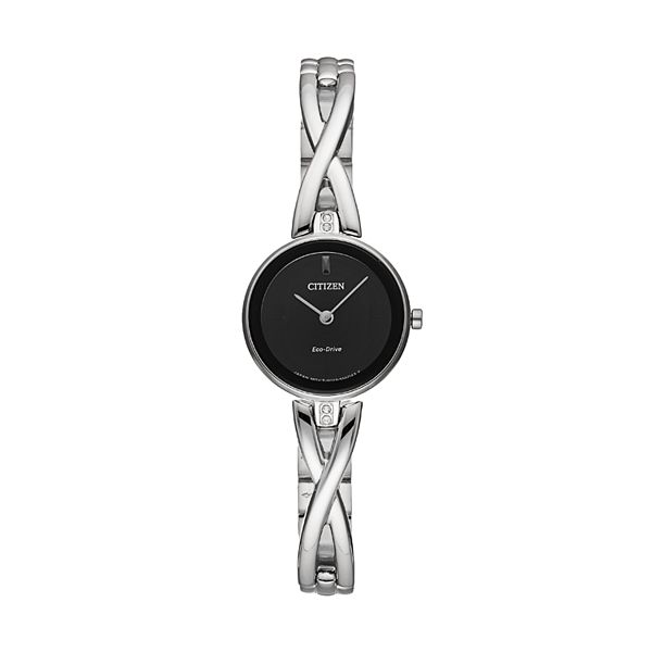 Citizen Eco-Drive Women's Silhouette Crystal Stainless Steel Half