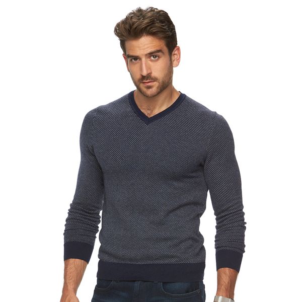 Men's Marc Anthony Slim-Fit Striped Cashmere-Blend Sweater