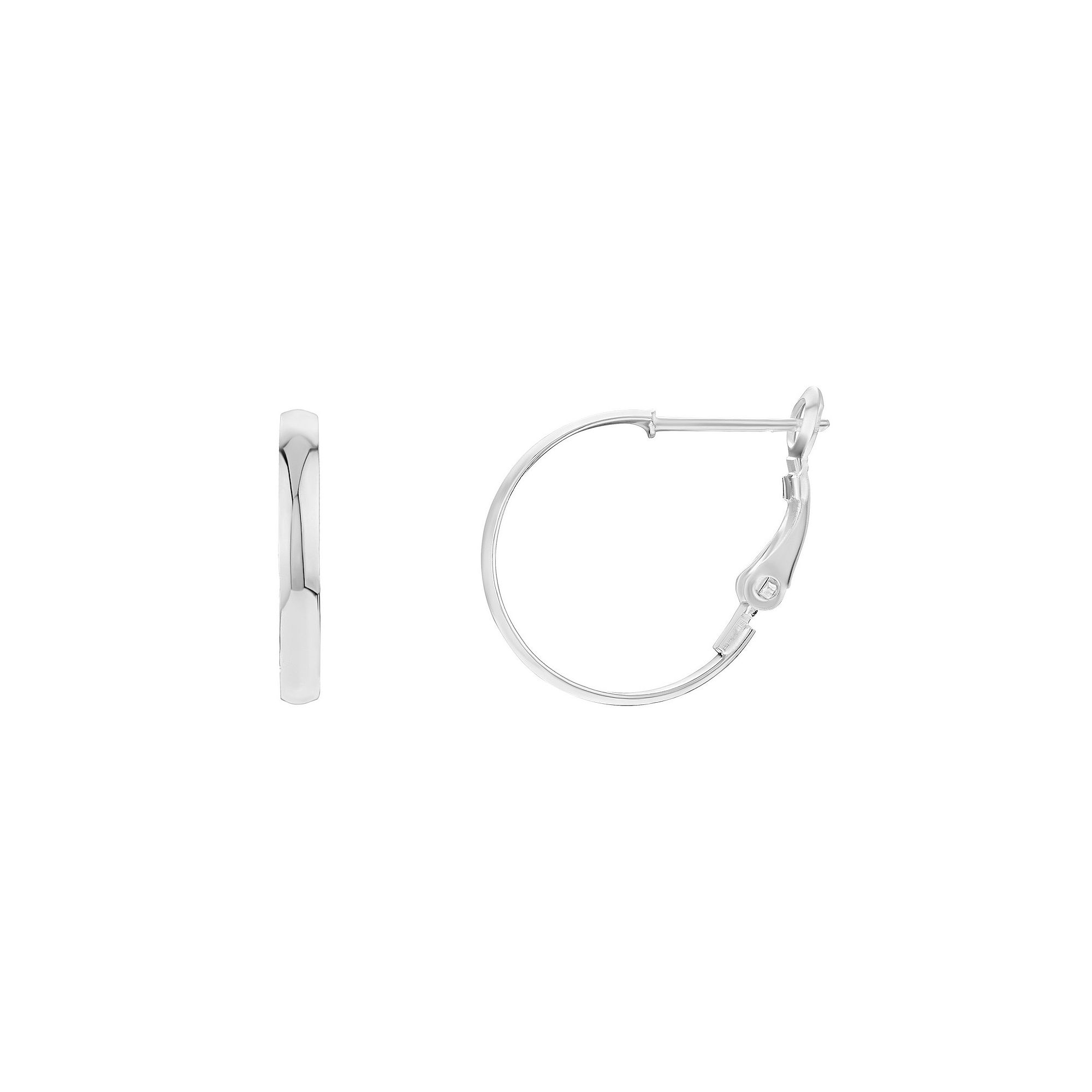 PRIMROSE Sterling Silver Hoop Earrings, Womens, Grey