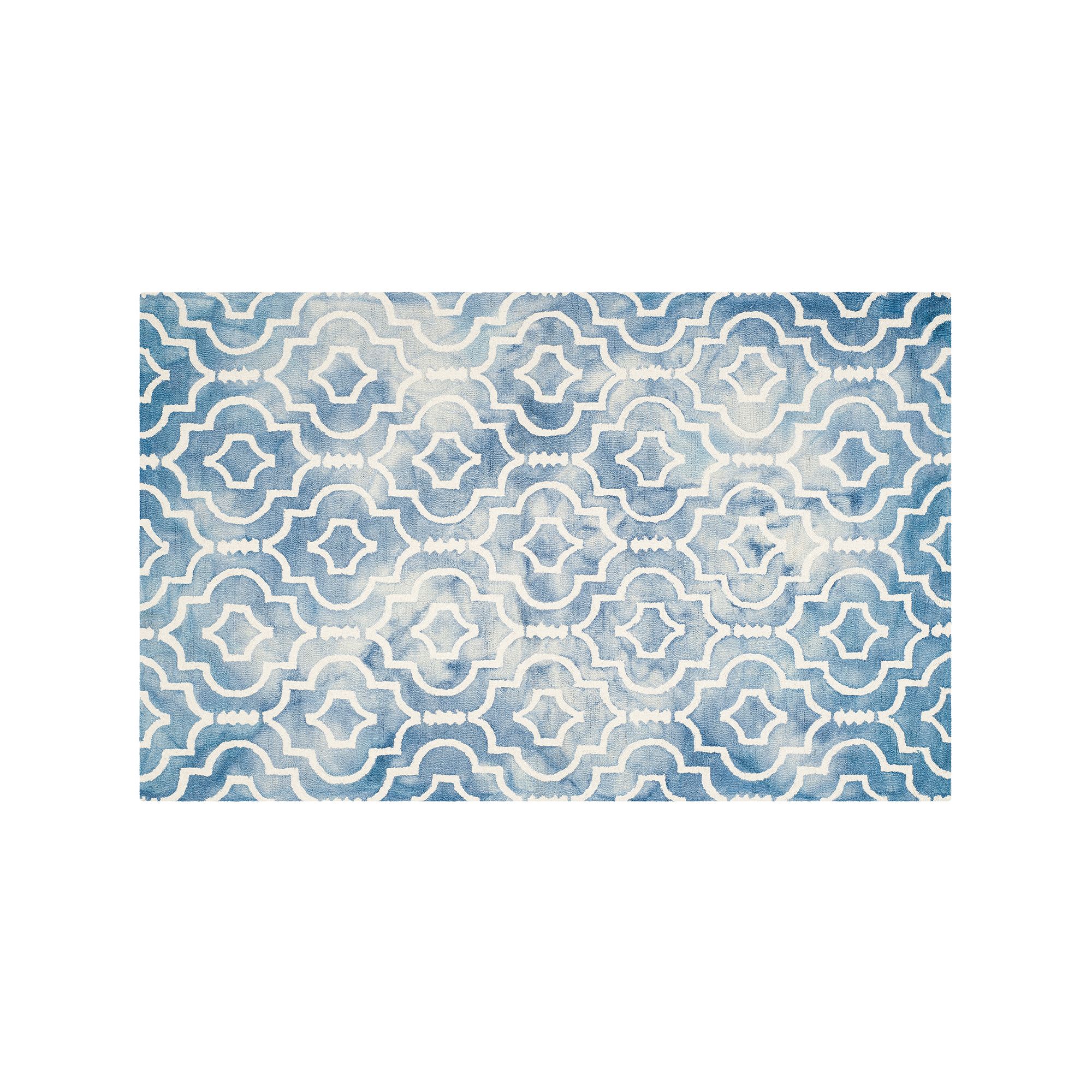 Safavieh Jefferson Quatrefoil Dip-Dyed Wool Rug, Blue Ivory