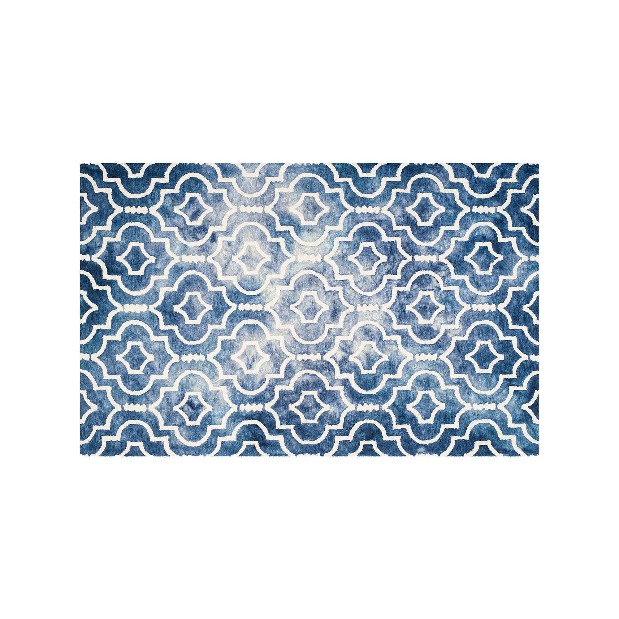 Safavieh Jefferson Quatrefoil Dip-Dyed Wool Rug, Navy Ivory