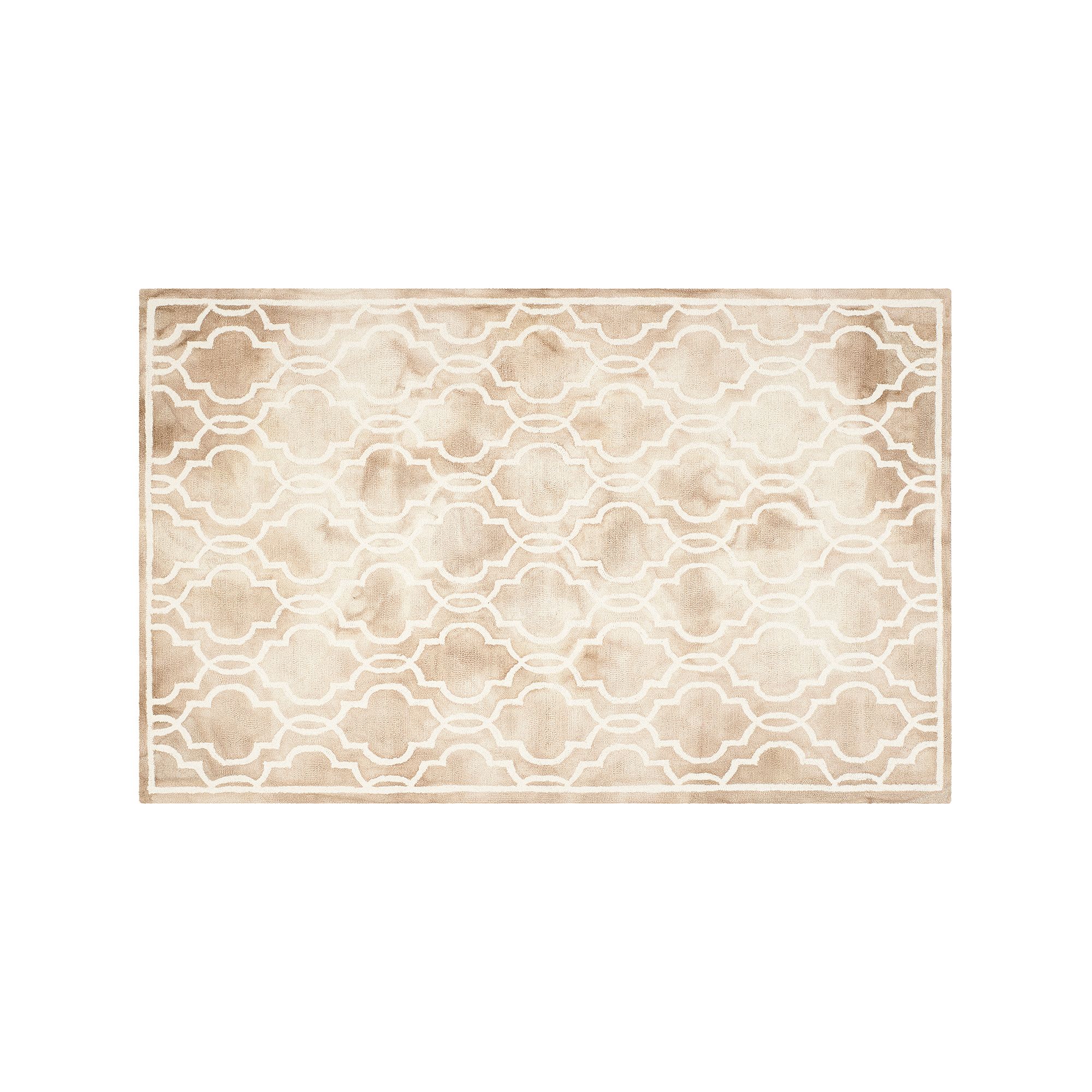Safavieh Crosby Framed Quatrefoil Dip-Dyed Wool Rug, Beige Ivory
