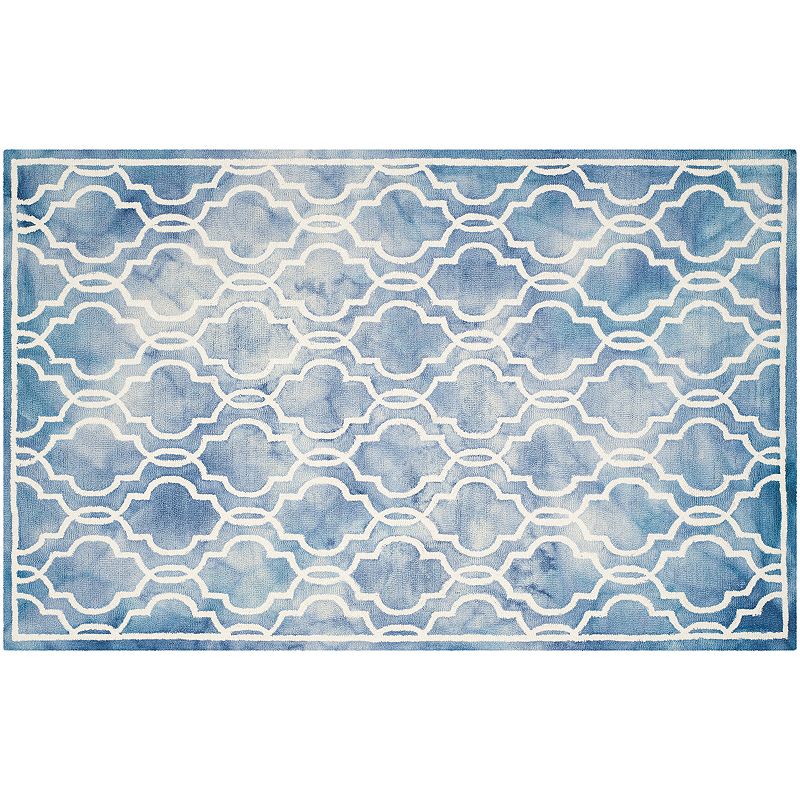 Safavieh Crosby Framed Quatrefoil Dip-Dyed Wool Rug, Multicolor, 7Ft Sq