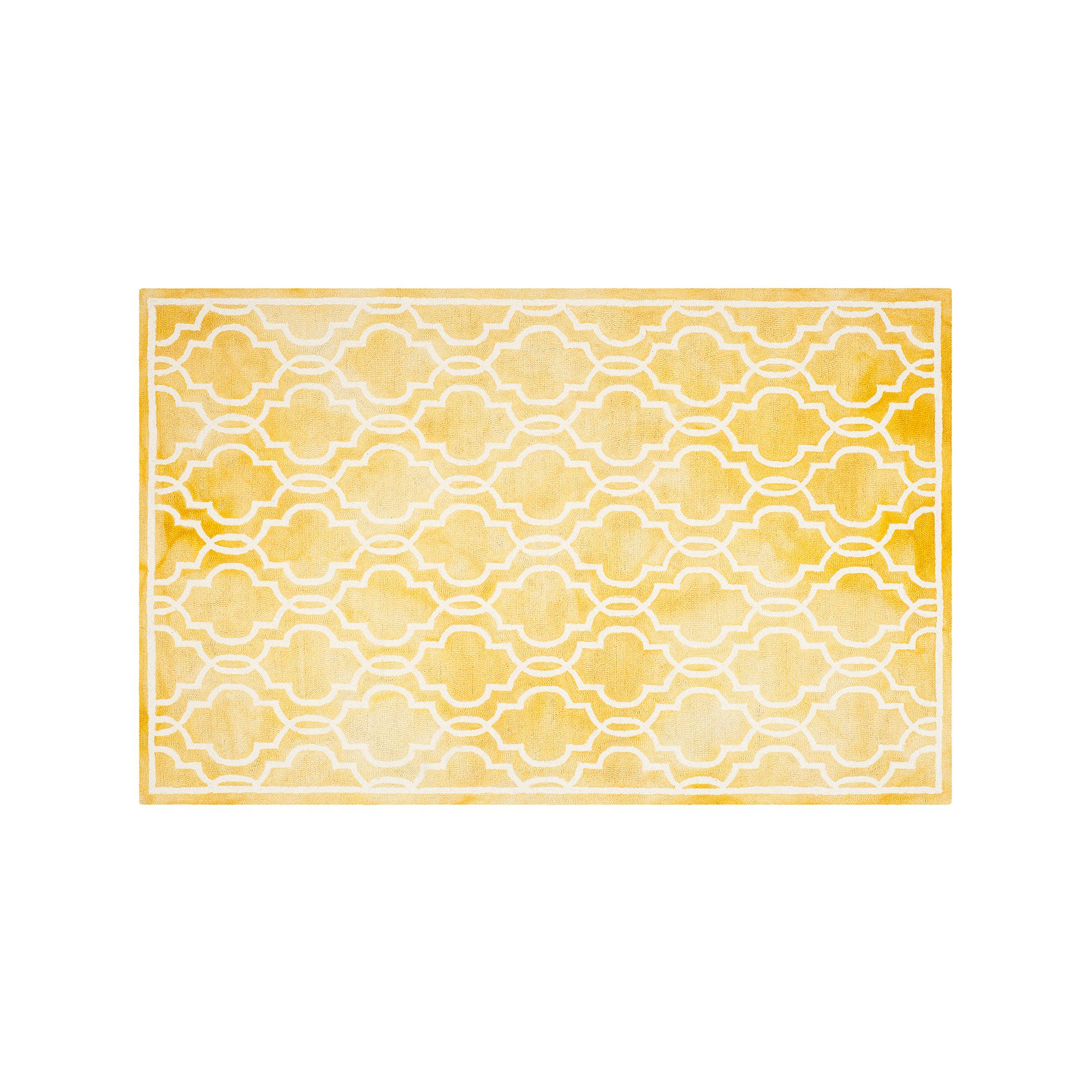 Safavieh Crosby Framed Quatrefoil Dip-Dyed Wool Rug, Gold Ivory