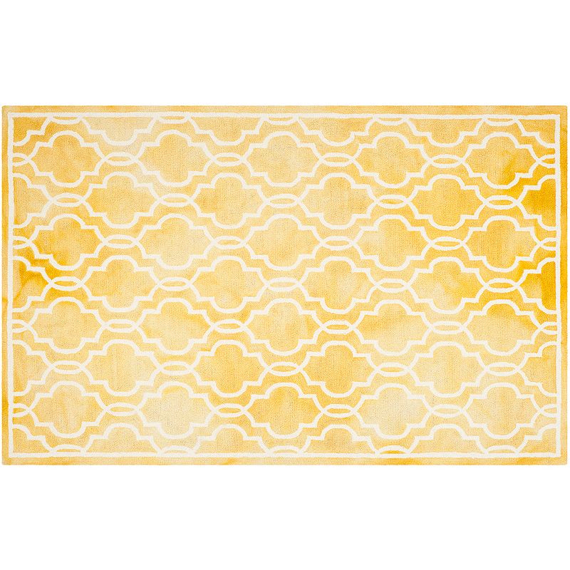 Safavieh Crosby Framed Quatrefoil Dip-Dyed Wool Rug, Multicolor, 7Ft Rnd