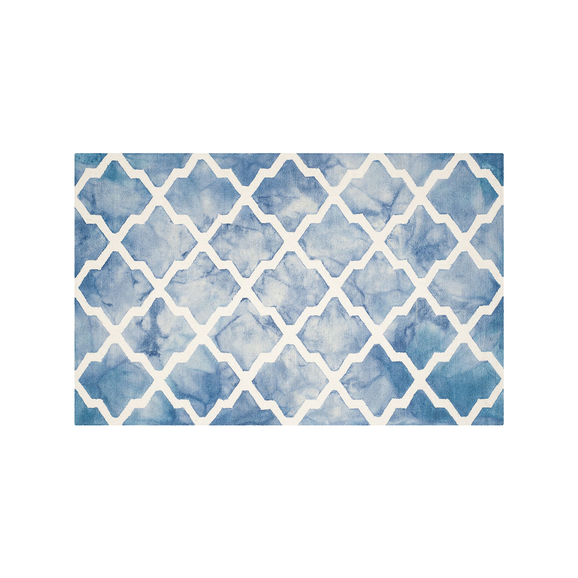 Safavieh Morrison Lattice Dip-Dyed Wool Rug, Blue Ivory