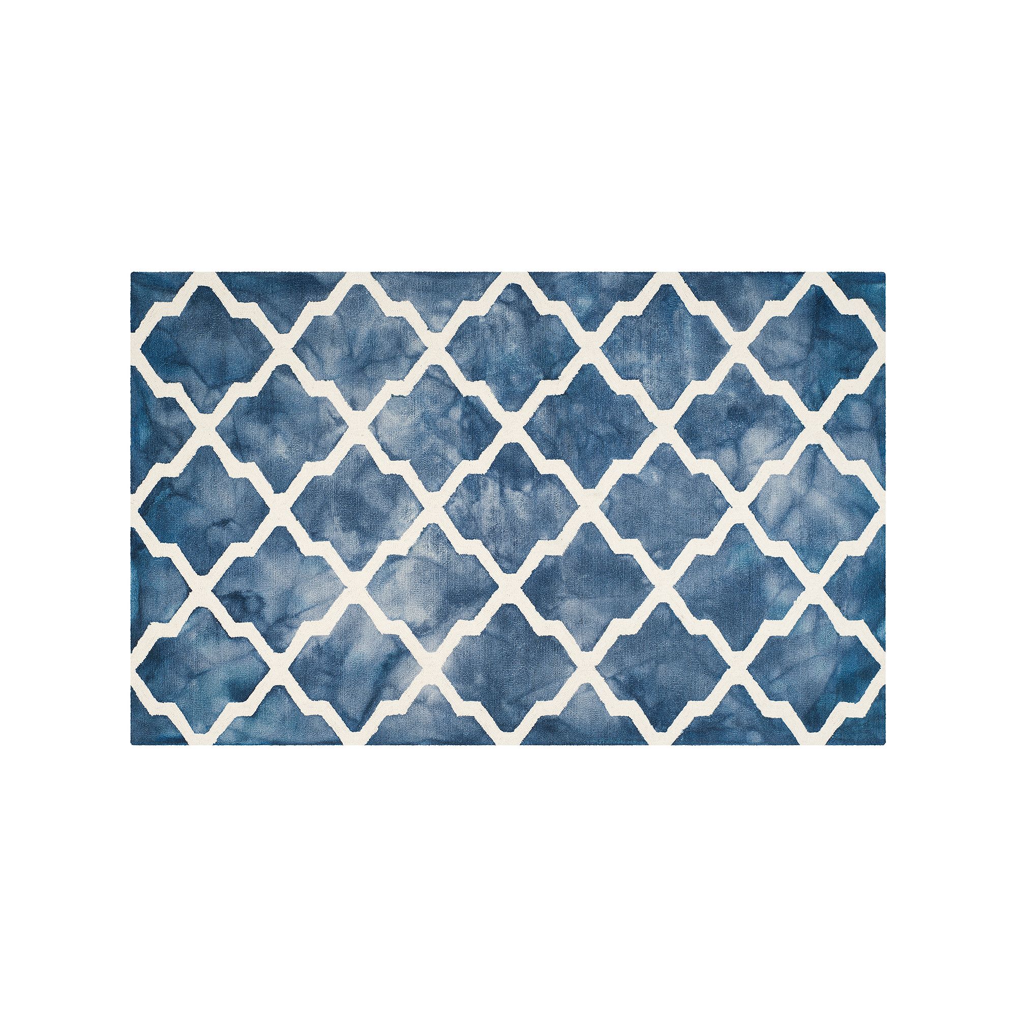Safavieh Morrison Lattice Dip-Dyed Wool Rug, Navy Ivory
