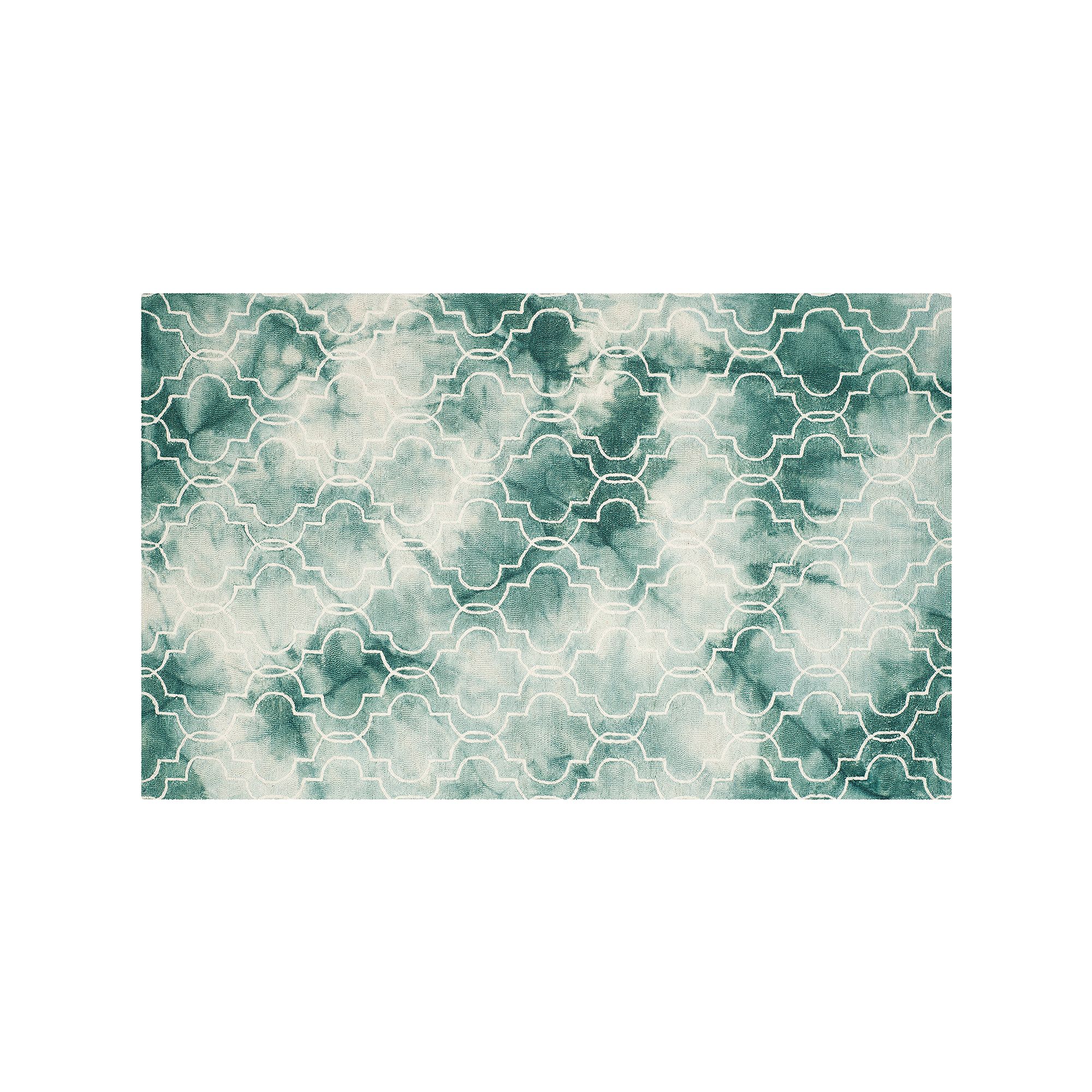 Safavieh Jasmine Quatrefoil Dip-Dyed Wool Rug, Green Ivory