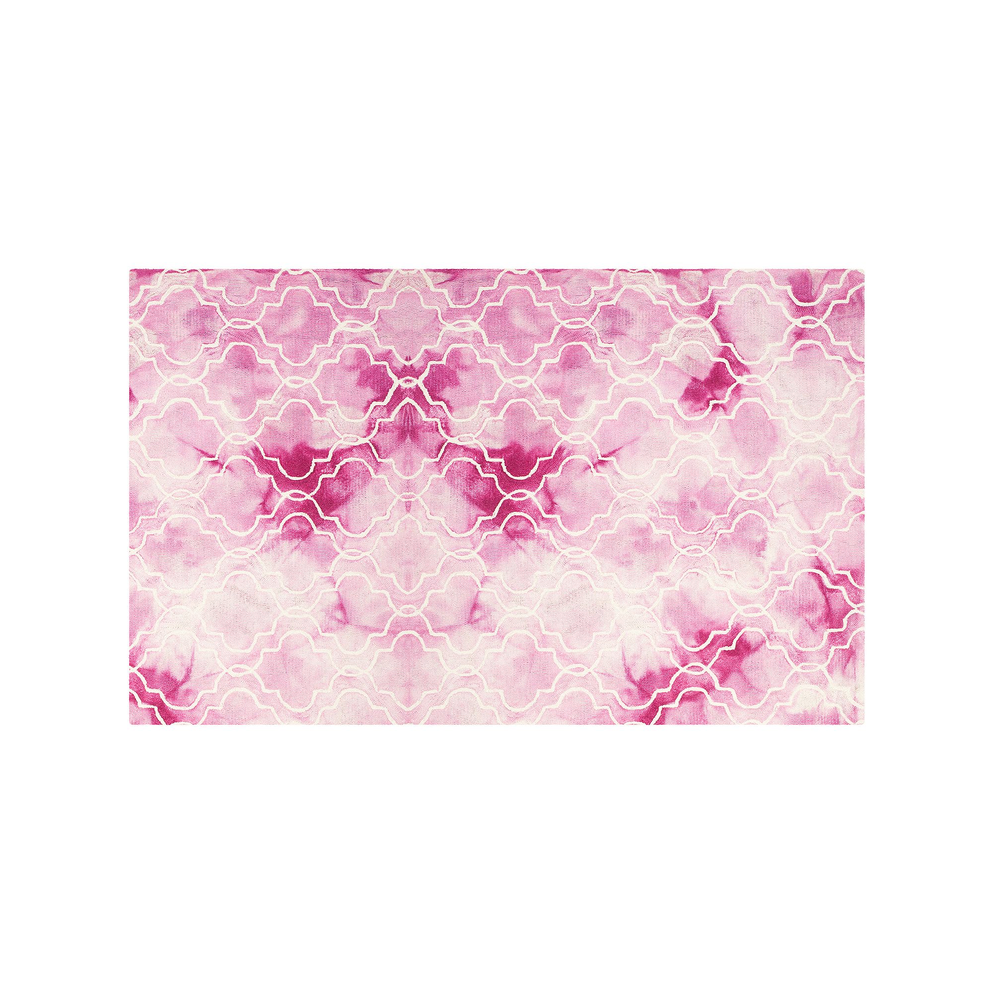 Safavieh Jasmine Quatrefoil Dip-Dyed Wool Rug, Rose Ivory