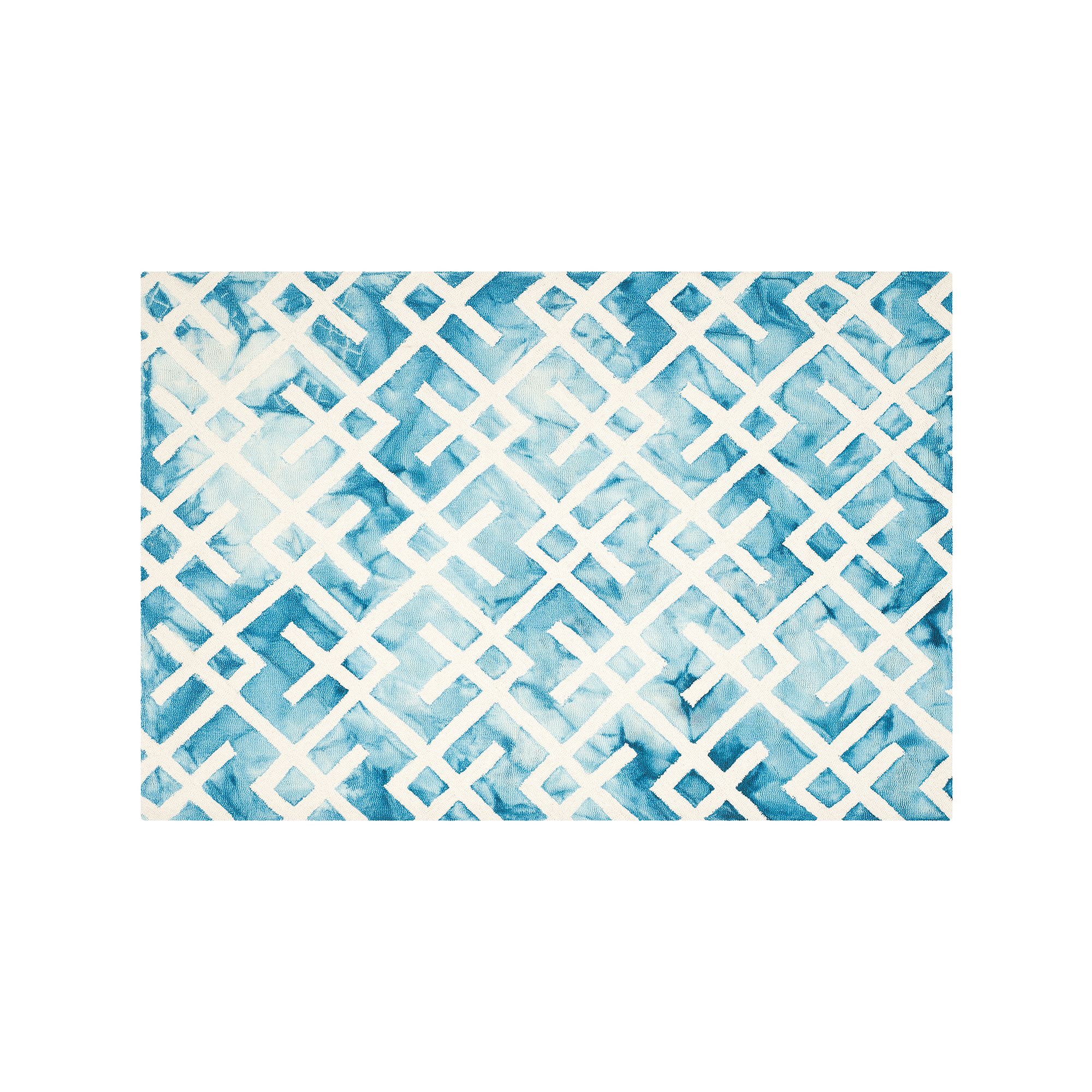 Safavieh Chaz Lattice Dip-Dyed Wool Rug, Blue Ivory