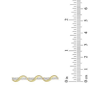 Classic Treasures 18k Gold Over Silver 1/10 Carat T.W. Diamond Twist Bracelet