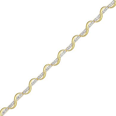 18k Gold Over Silver 1/10 Carat T.W. Diamond Twist Bracelet