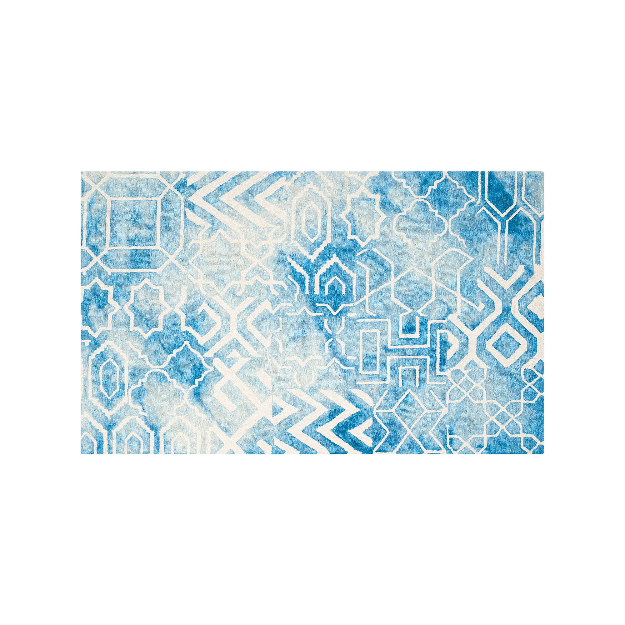 Safavieh Hardin Geometric Dip-Dyed Wool Rug, Blue Ivory