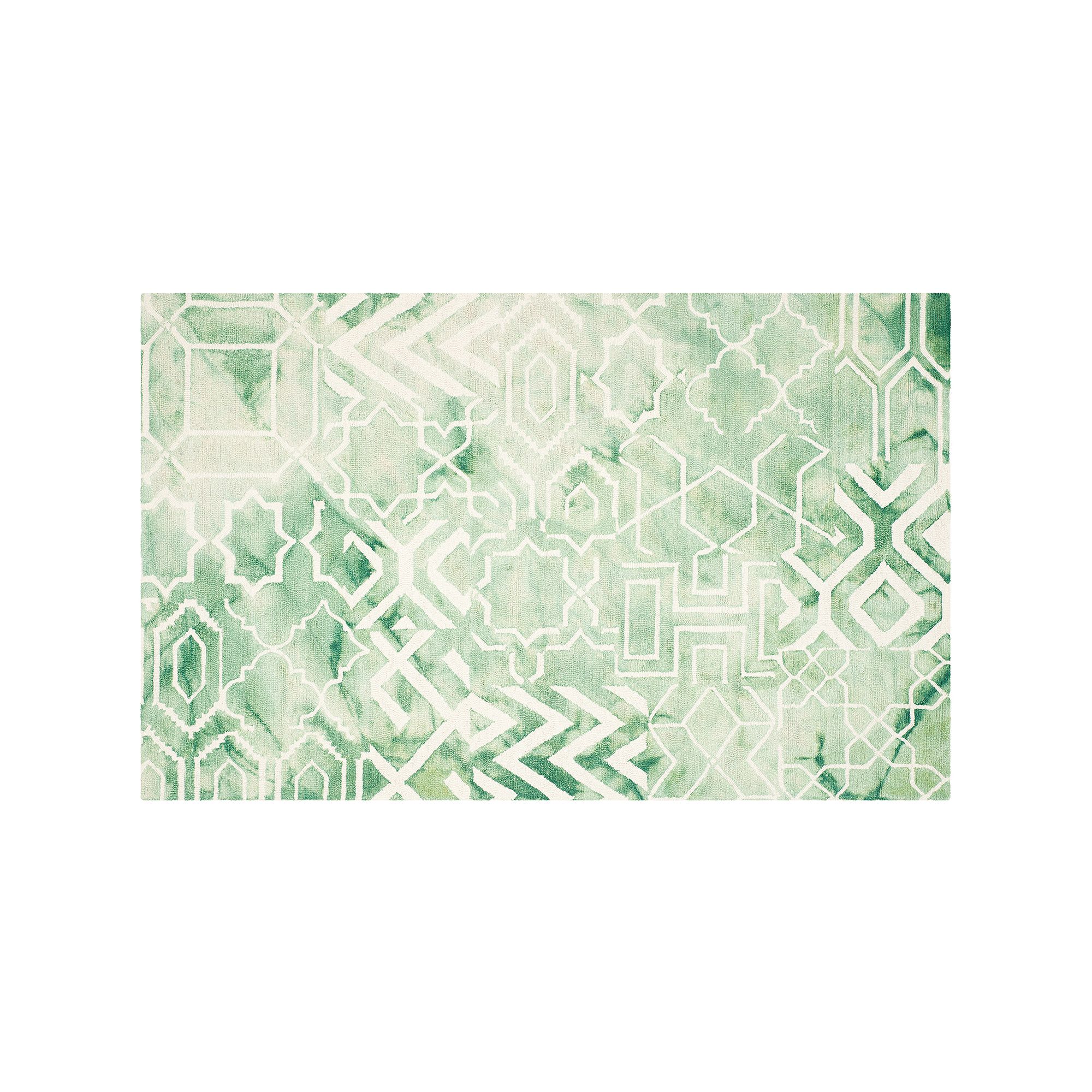 Safavieh Hardin Geometric Dip-Dyed Wool Rug, Green Ivory