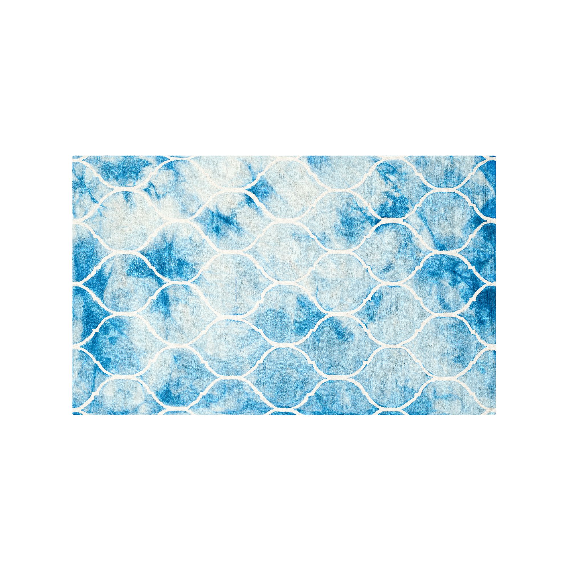 Safavieh Shankar Trellis Dip-Dyed Wool Rug, Blue Ivory