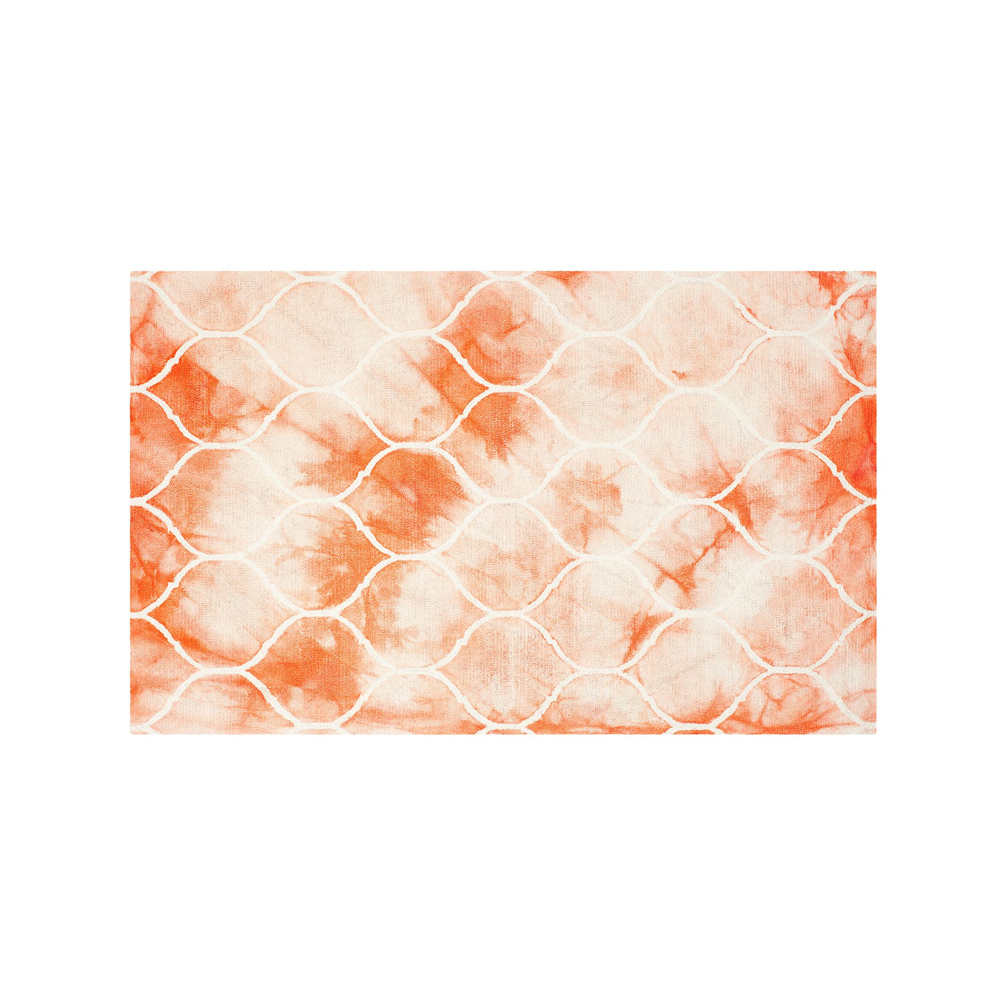 Safavieh Shankar Trellis Dip-Dyed Wool Rug, Orange Ivory