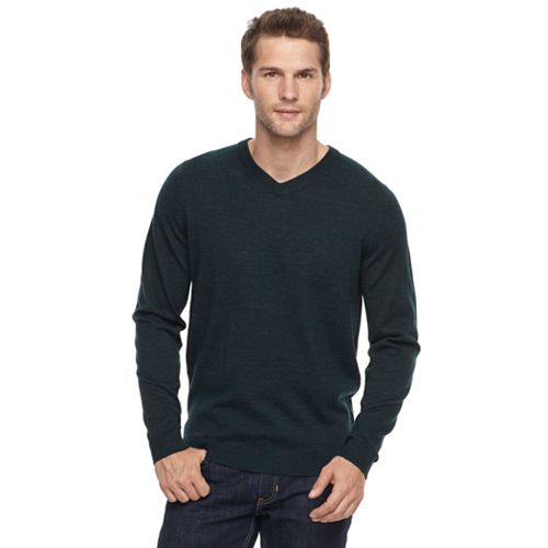 Men's Apt. 9® Modern-Fit Marled Merino Wool-Blend V-Neck Sweater