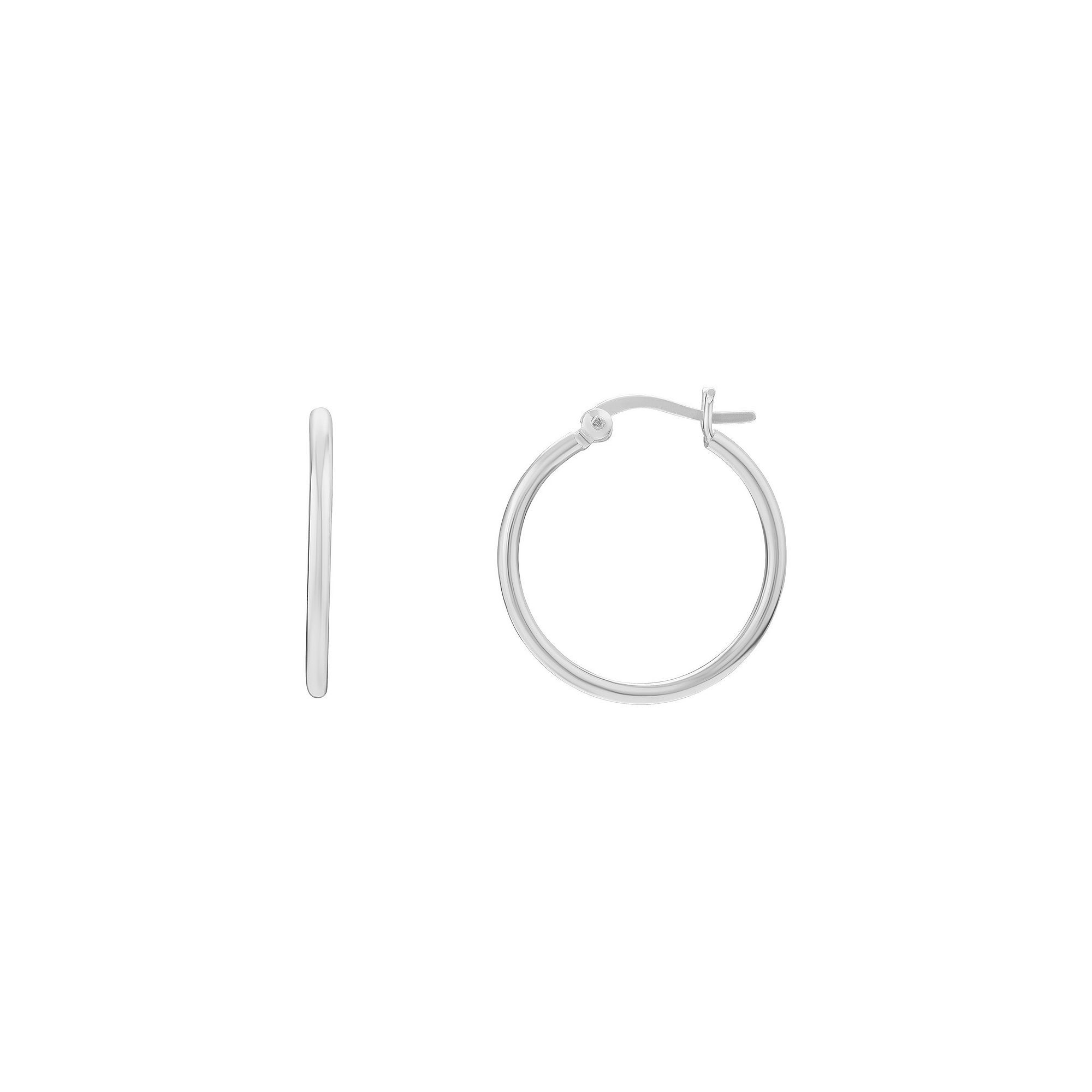 PRIMROSE Sterling Silver Hoop Earrings, Womens, Grey