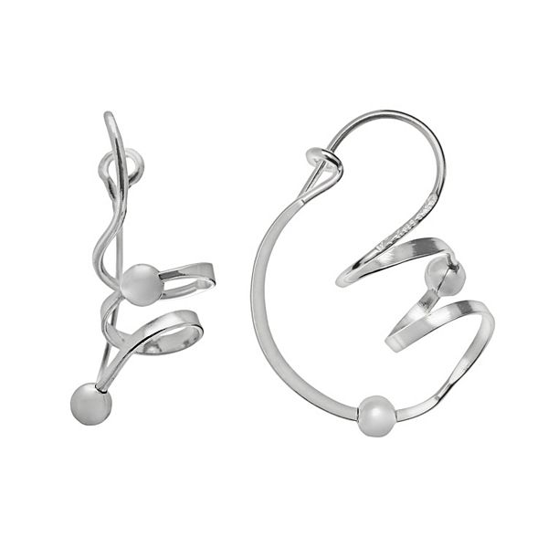 PRIMROSE Sterling Silver Corkscrew Drop Earrings