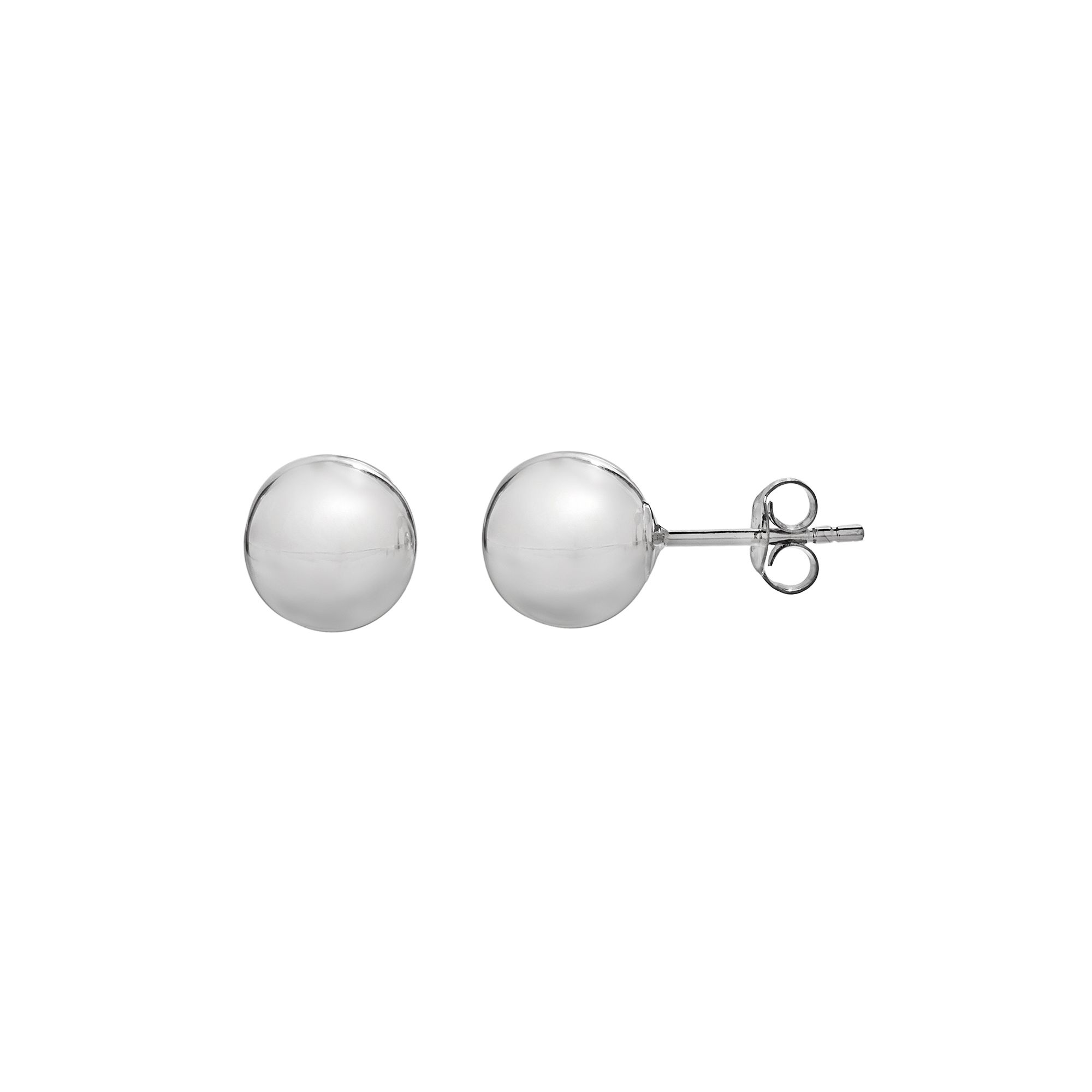 PRIMROSE Sterling Silver Ball Stud Earrings, Womens, Grey