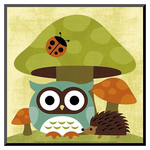 Art.com Owl and Hedgehog Wood Wall Art