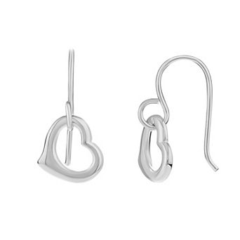 PRIMROSE Sterling Silver Heart Drop Earrings