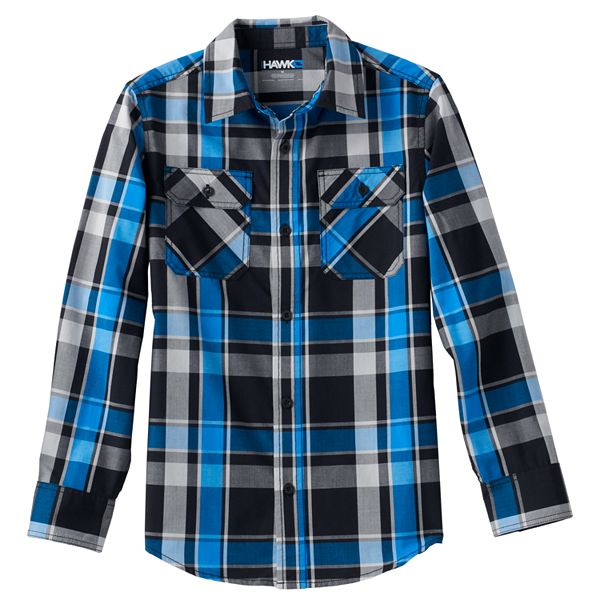Boys 8-20 Tony Hawk® Poplin Plaid Button-Down Shirt