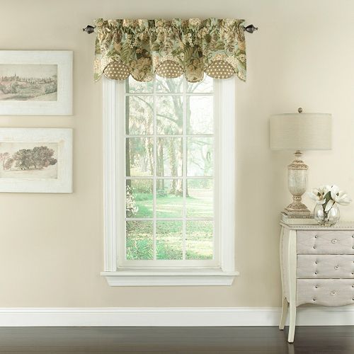 Waverly Garden Glory Scalloped Floral Valance - 60'' x 16''