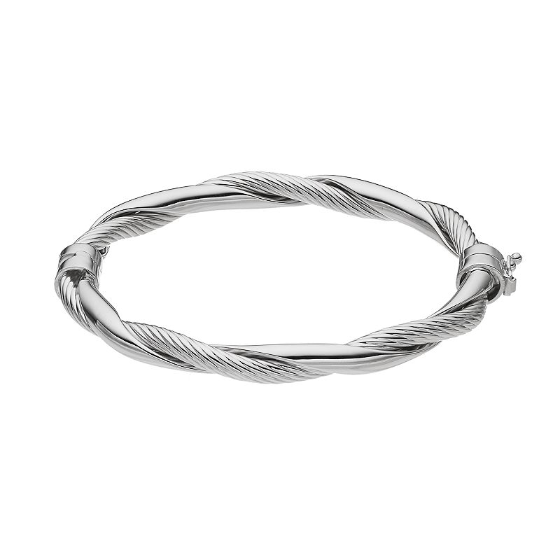 77450466 Sterling Silver Polished Twist Bangle Bracelet, Wo sku 77450466