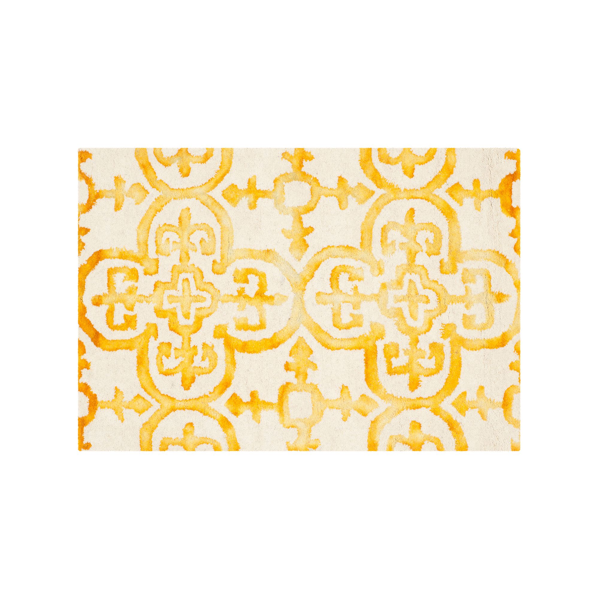 Safavieh Creedence Quatrefoil Dip-Dyed Wool Rug, Ivory Gold