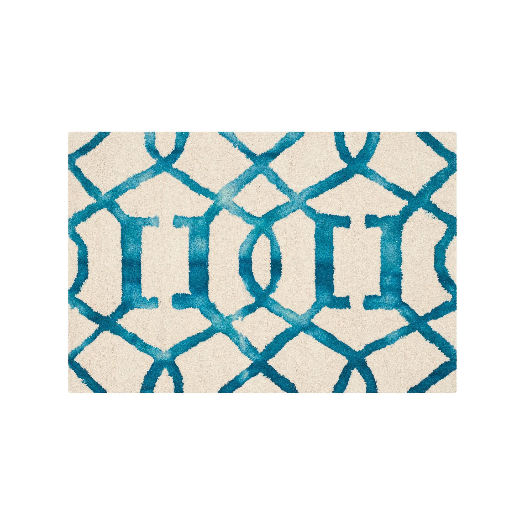 Safavieh Santana Geometric Dip-Dyed Wool Rug, Ivory Turquoise