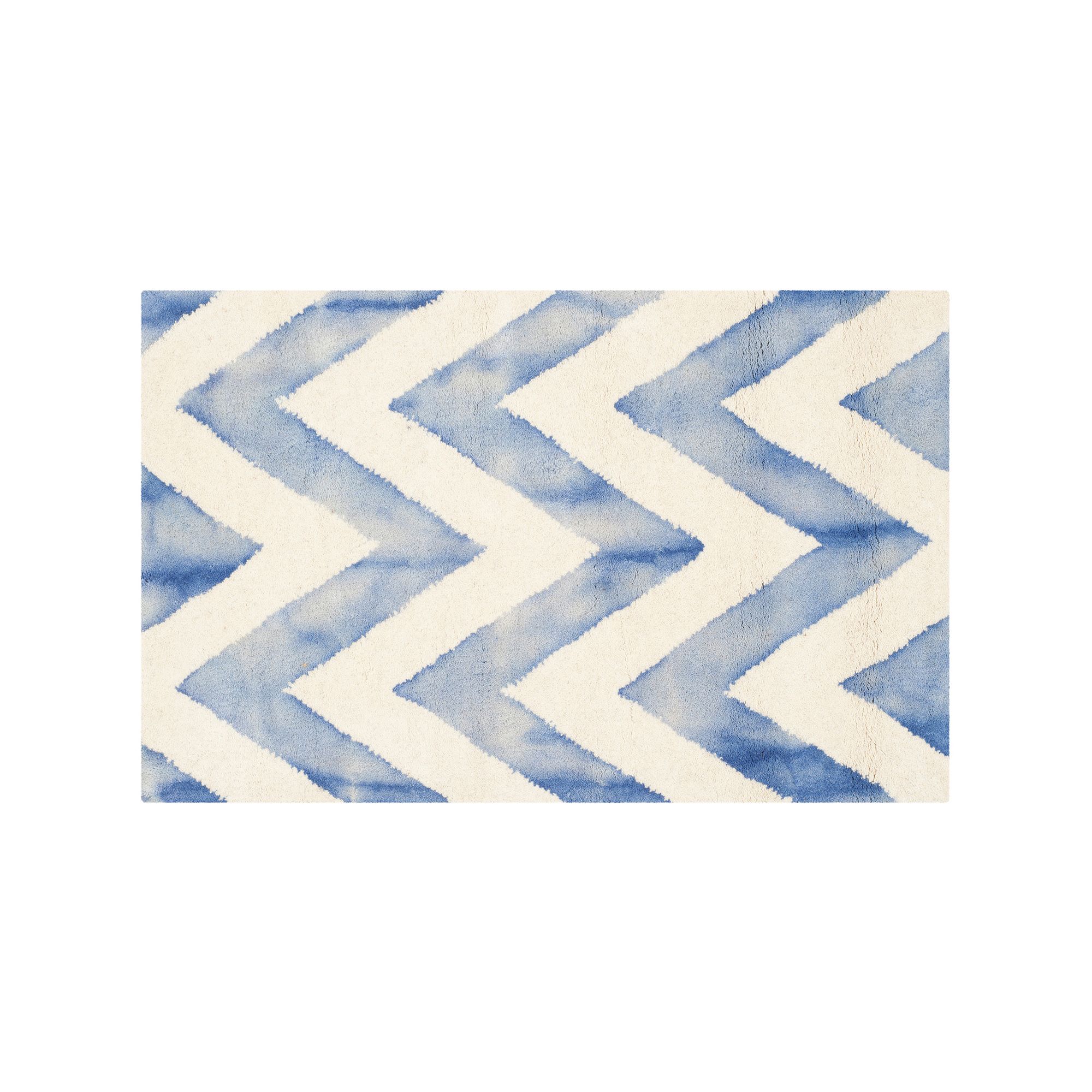 Safavieh Chevron Dip-Dyed Wool Rug, Ivory Blue
