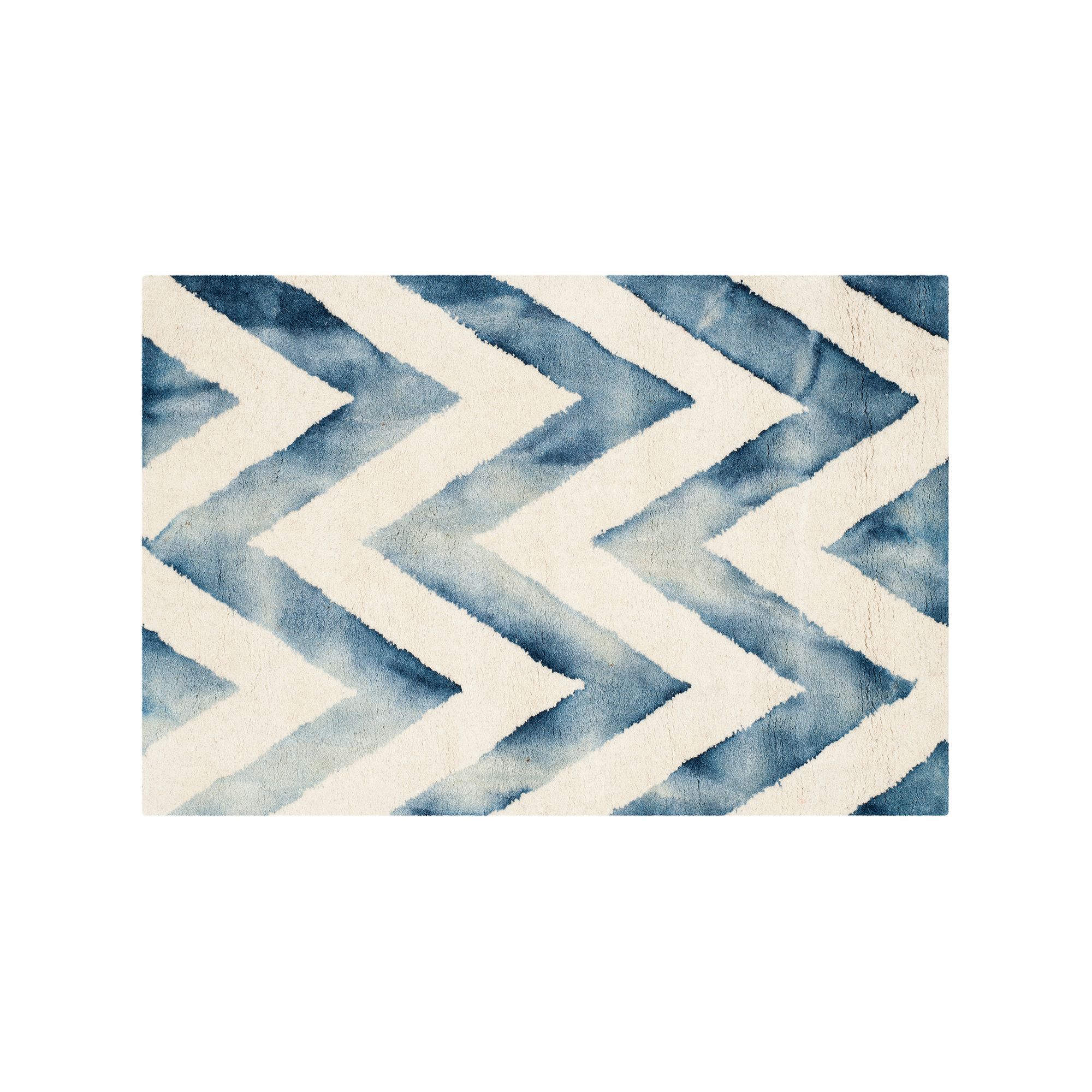 Safavieh Chevron Dip-Dyed Wool Rug, Ivory Navy