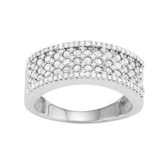 Jewelexcess 10k White Gold 1 Carat T.W. Diamond Multirow Ring