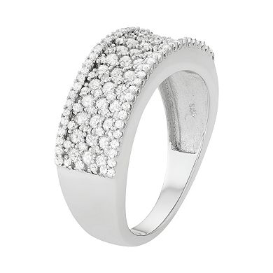 Jewelexcess 10k White Gold 1 Carat T.W. Diamond Multirow Ring