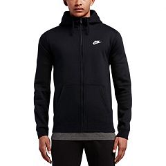 Black and white men's hoodie with a draw string and large pockets