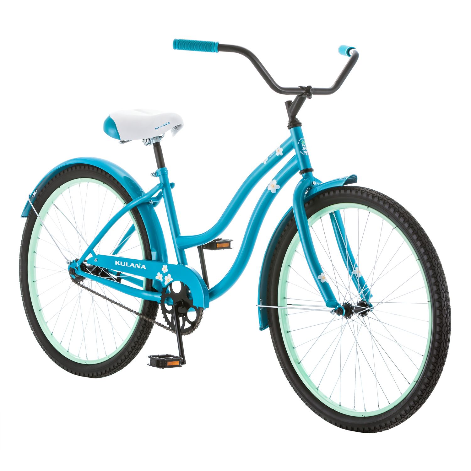 blue cruiser bike with basket