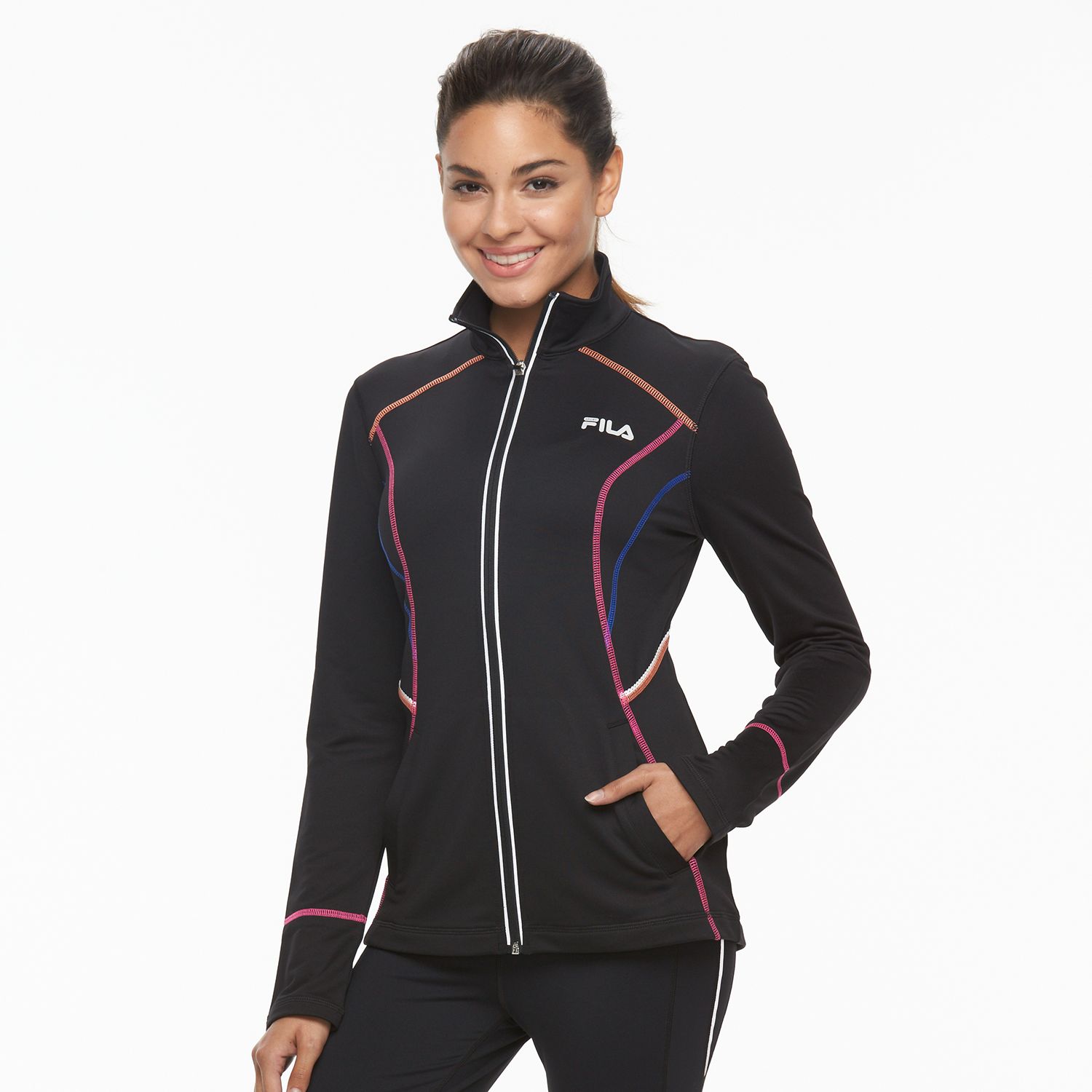 reflective puffer jacket women's fila