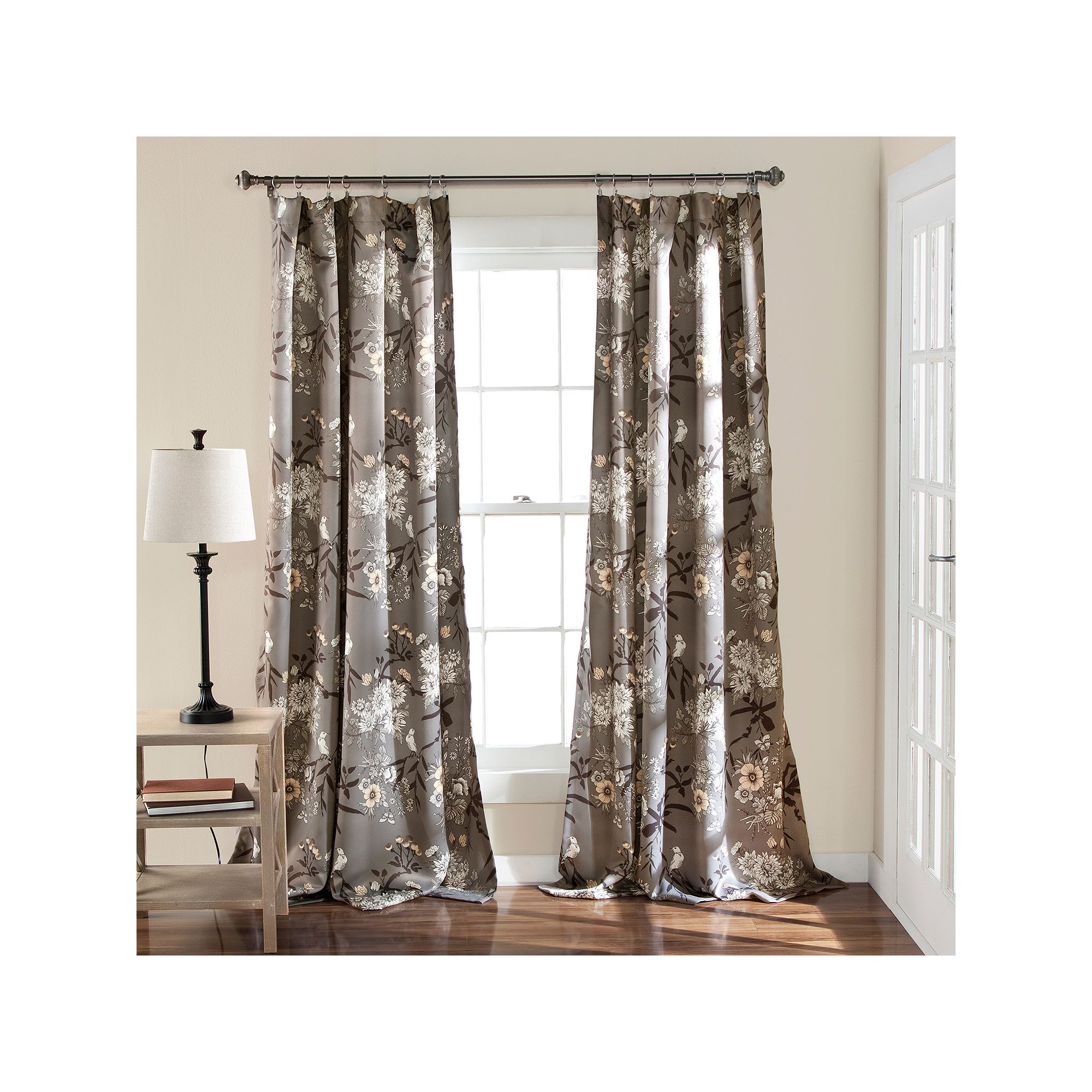 Lush Decor 2-pack Botanical Garden Window Curtains, Gray