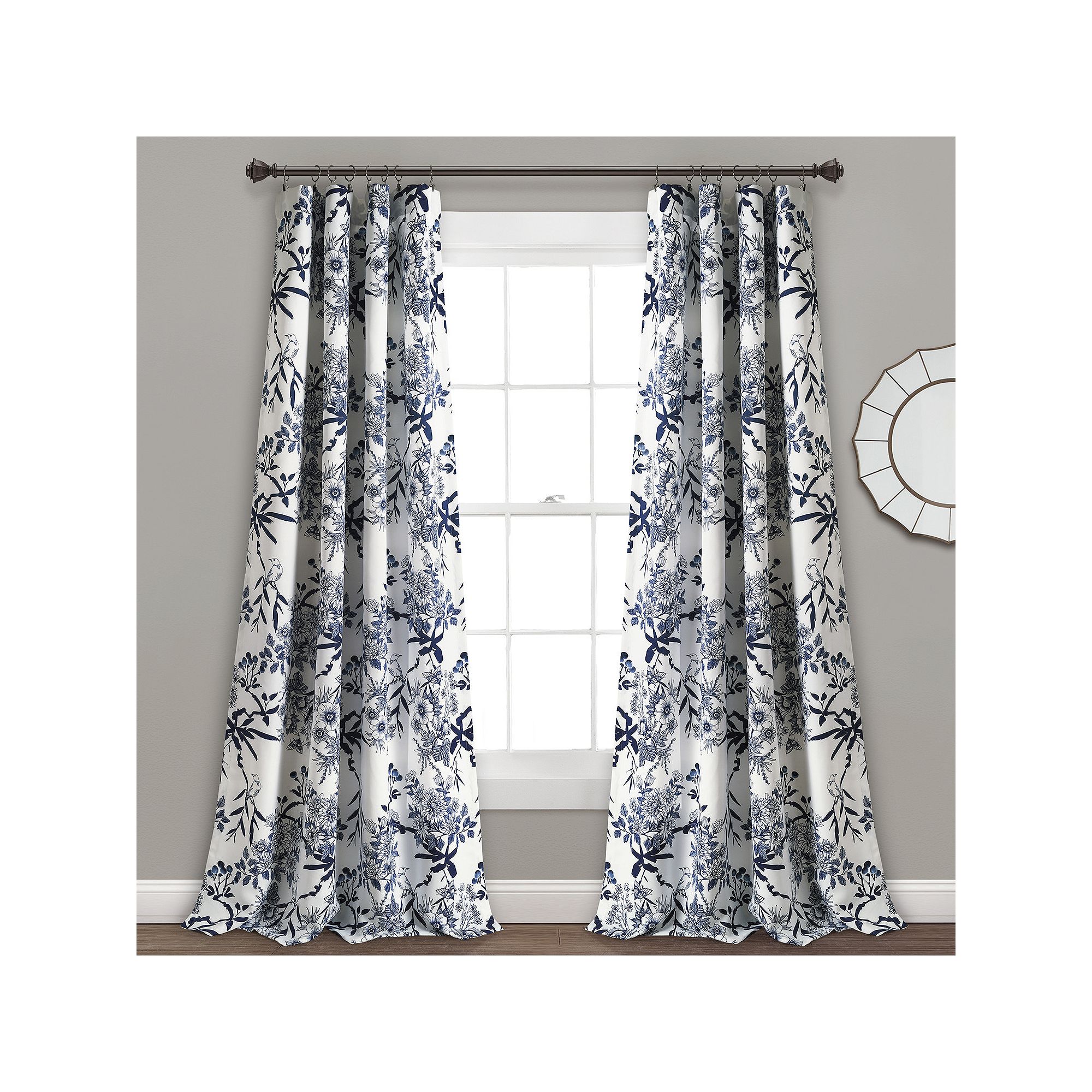 Lush Decor 2-pack Botanical Garden Window Curtains, Blue