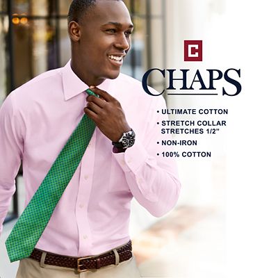 Men s Chaps Regular Fit Elite Performance Ultimate No Iron Stretch Spread Collar Dress Shirt