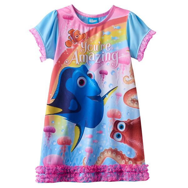 3T Disney Finding Dory Nemo Little Girls Toddler Nightgown 