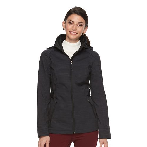 Women's Free Country Short Hooded Side Tabs Soft Shell Jacket